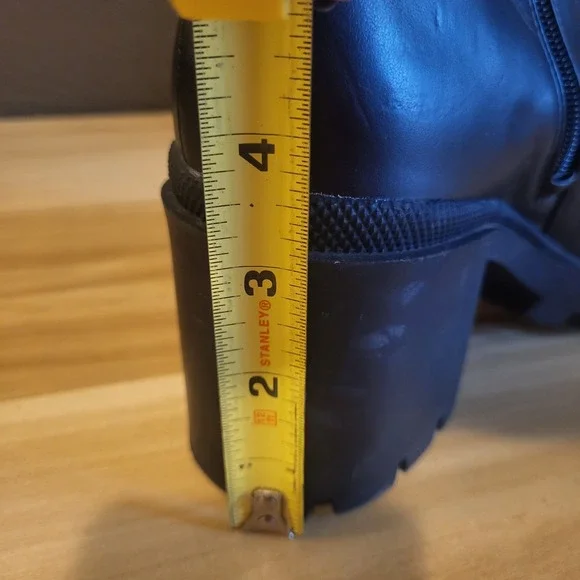 Mix No.6 Boots Valera Lace Up Combat Block Heels Black Faux Leather Women's 8M - Picture 13 of 16